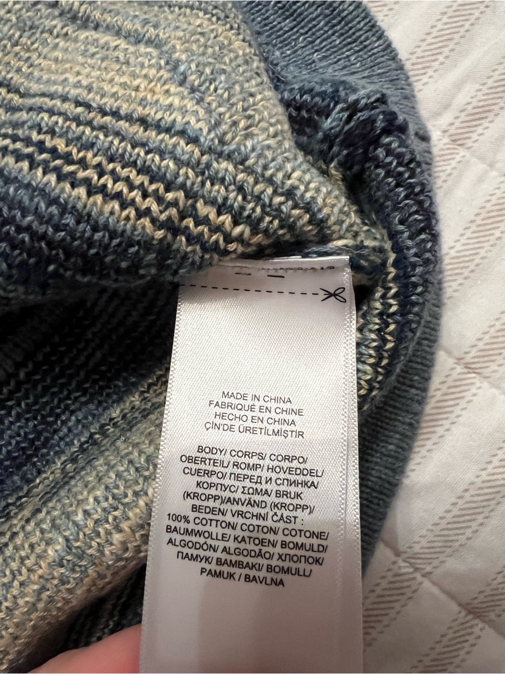 Ralph Lauren Blue and Navy Patterned Shawl-Collar Cardigan - Picture 7 of 9